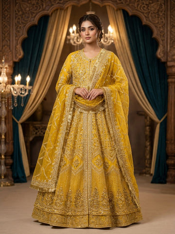Golden Party Wear Maxi