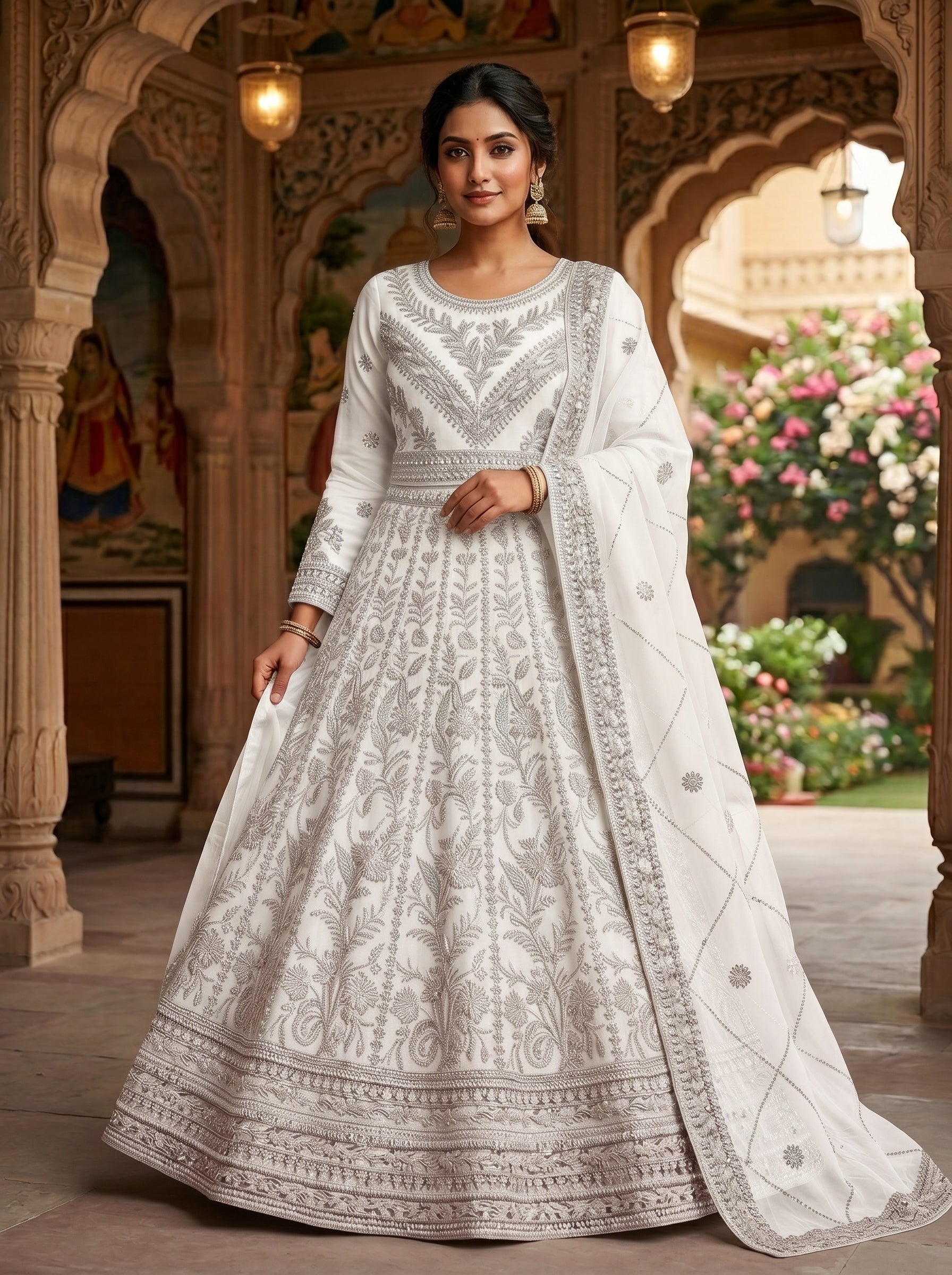 White Party Wear Maxi
