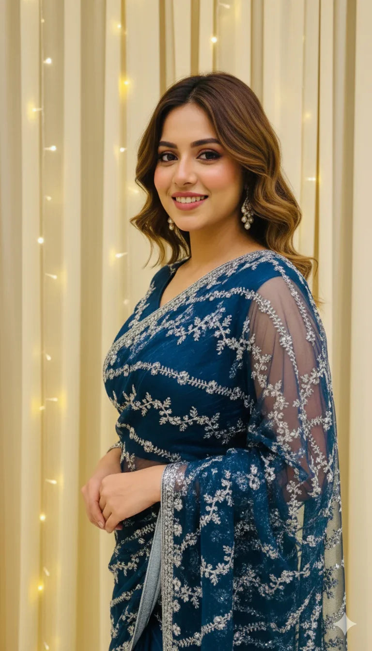 BLUE PEARL HANDMADE SAREE
