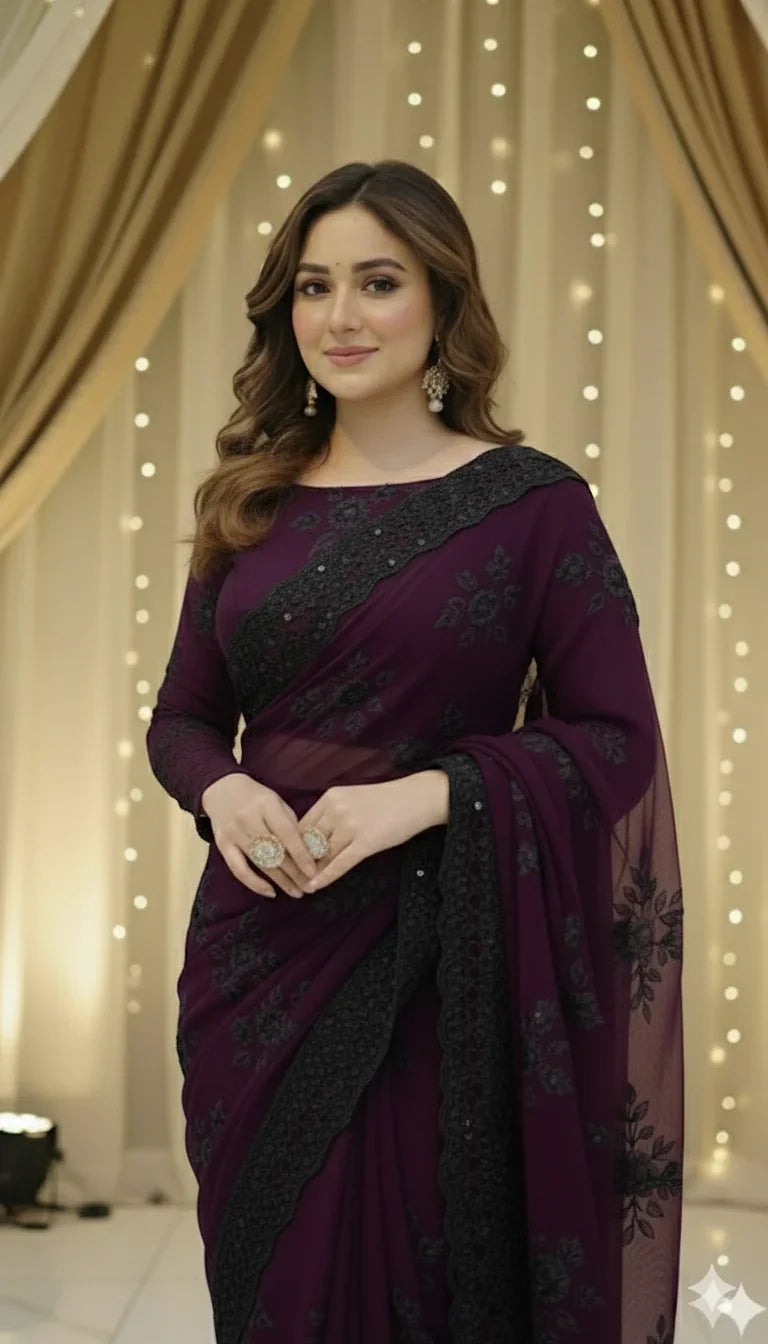 PURPLE PEARL HANDMADE SAREE